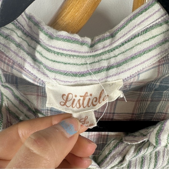 Listicle Plaid Mix Match Tunic Dress Top sz L - Picture 6 of 10